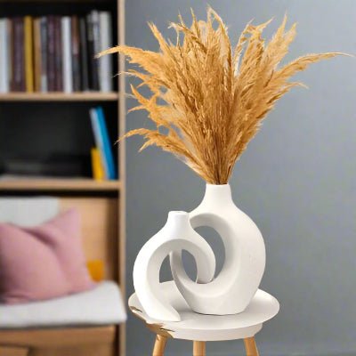 Vase Décoratif Nordique - Convient à tout espace - Fleur de la Pampa -NordicCharm™ - JardinPam