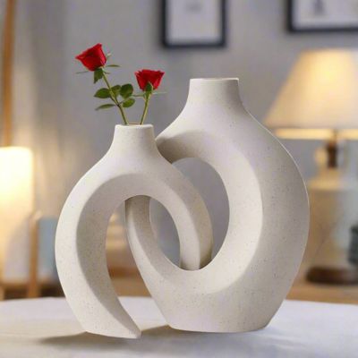 Vase Décoratif Nordique - Vase à fleurs portant des roses - NordicCharm™ - JardinPam